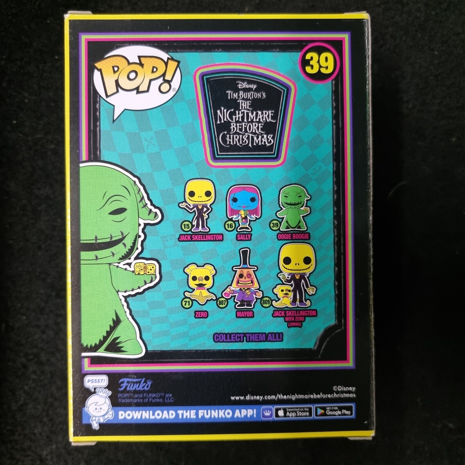 Funko Pop Disney The Nightmare Before Christmas Oogie Boogie Blacklight NIB