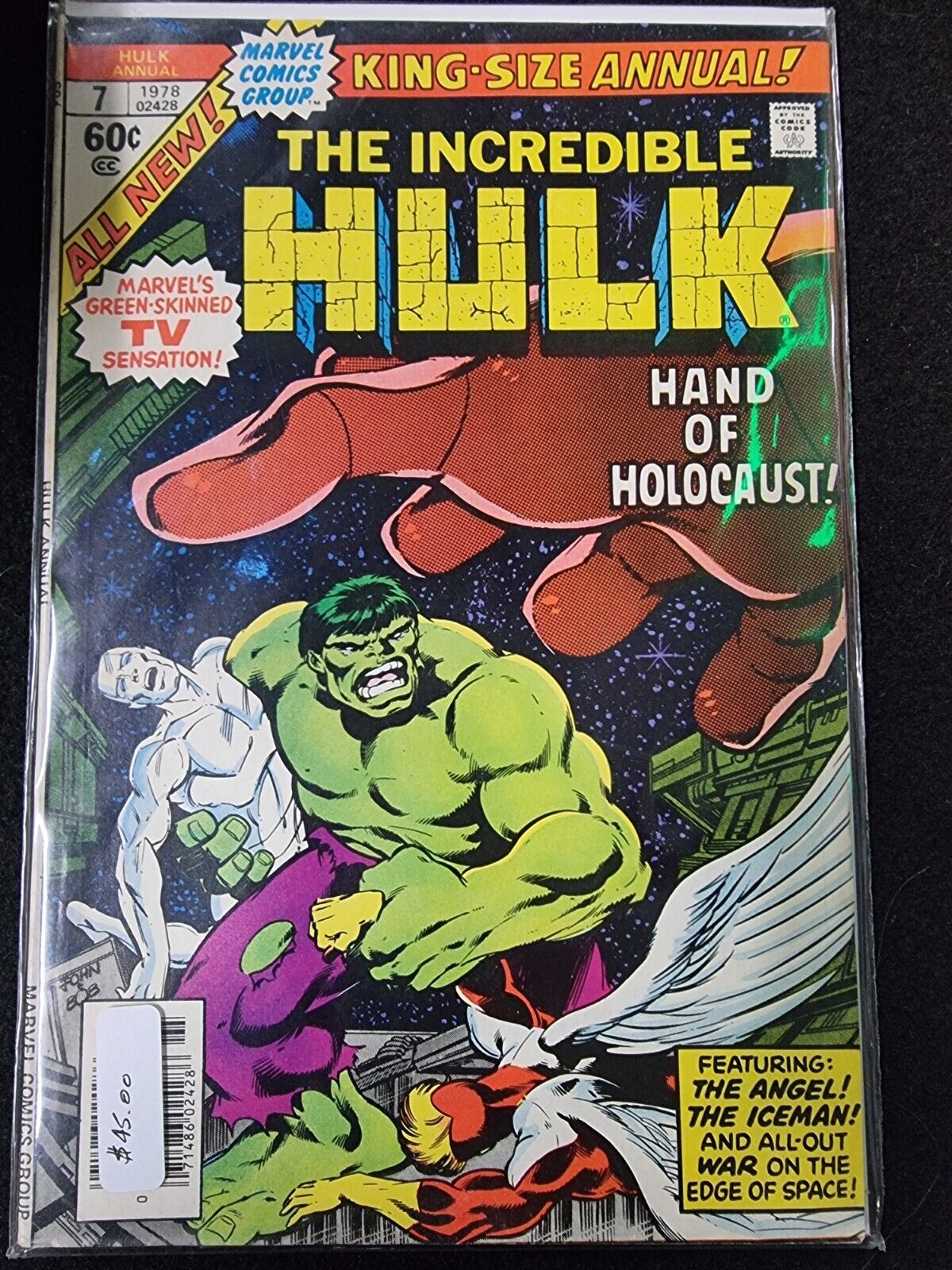 King-Size Annual #7  INCREDIBLE HULK 1978 -Angel, Iceman. Hand of Holocaust