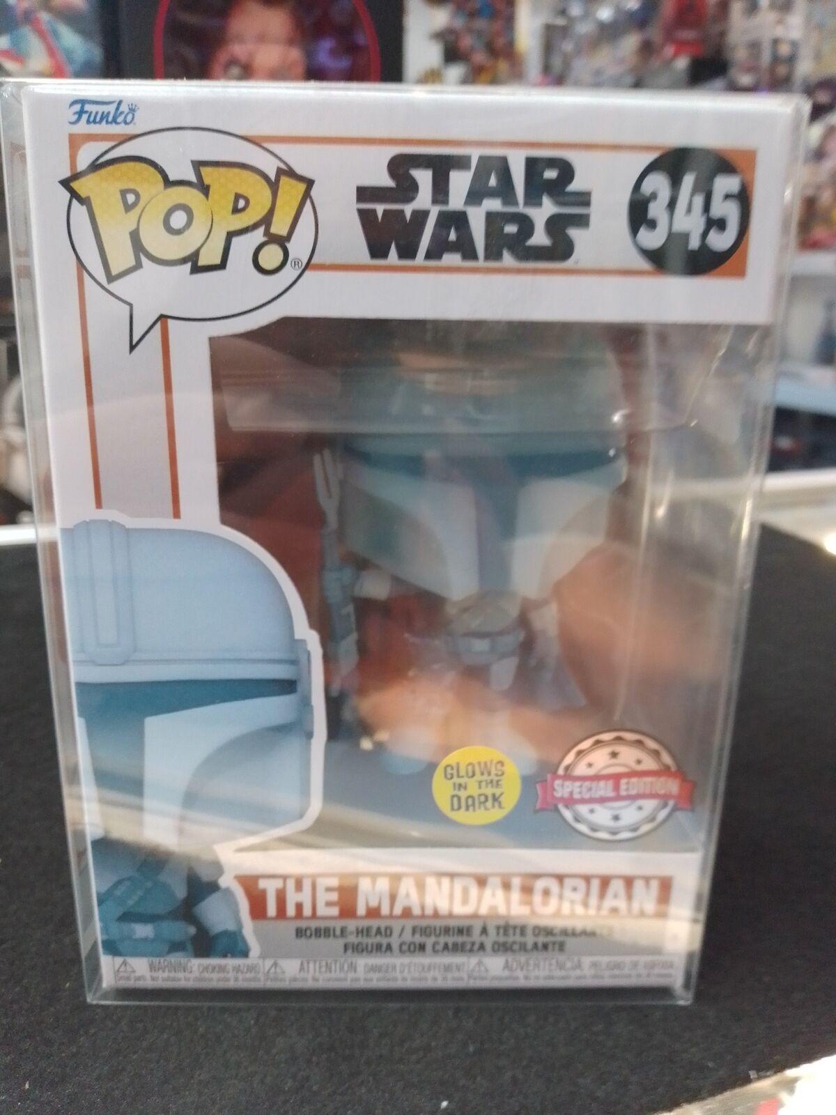 Funko Pop! Star Wars: The Mandalorian Hologram Glow in the Dark Pop! Vinyl