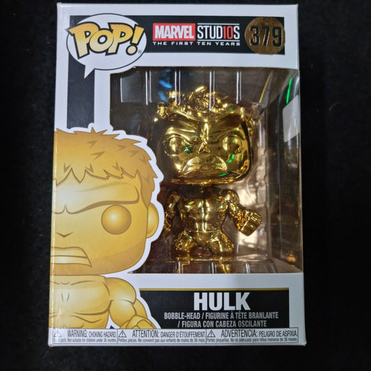 FUNKO POP MARVEL STUDIOS 10TH GOLD CHROME HULK #379 VINYL FIGURE