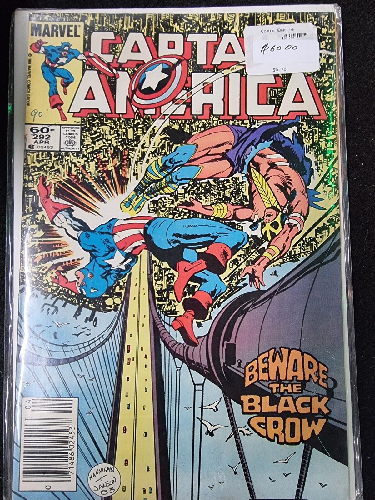 Marvel Comics Captain America Vol 1 No 292 April 1984 Vintage Comic Book