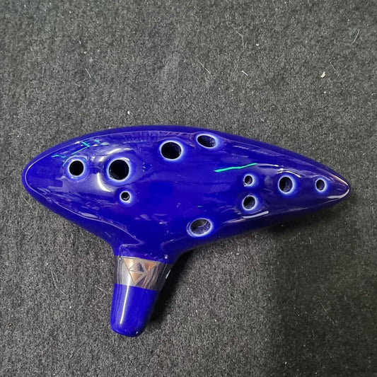 12 Hole Ocarina of Time Ceramic Alto C Flute Legend of Zelda Blue Instrument