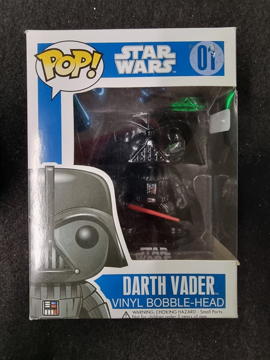 Funko Pop Star Wars #01 Darth Vader Blue Box Large Font 2011