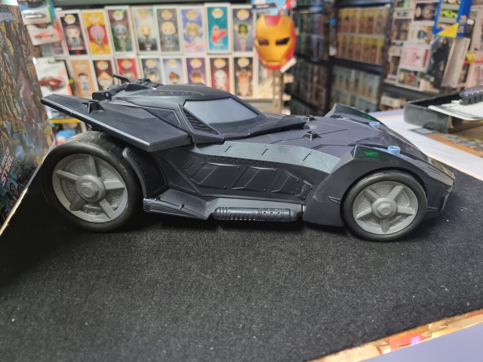 Mattel 2018 DC Comics Batmobile Toy Batman Car 15" Long Black Top Opens