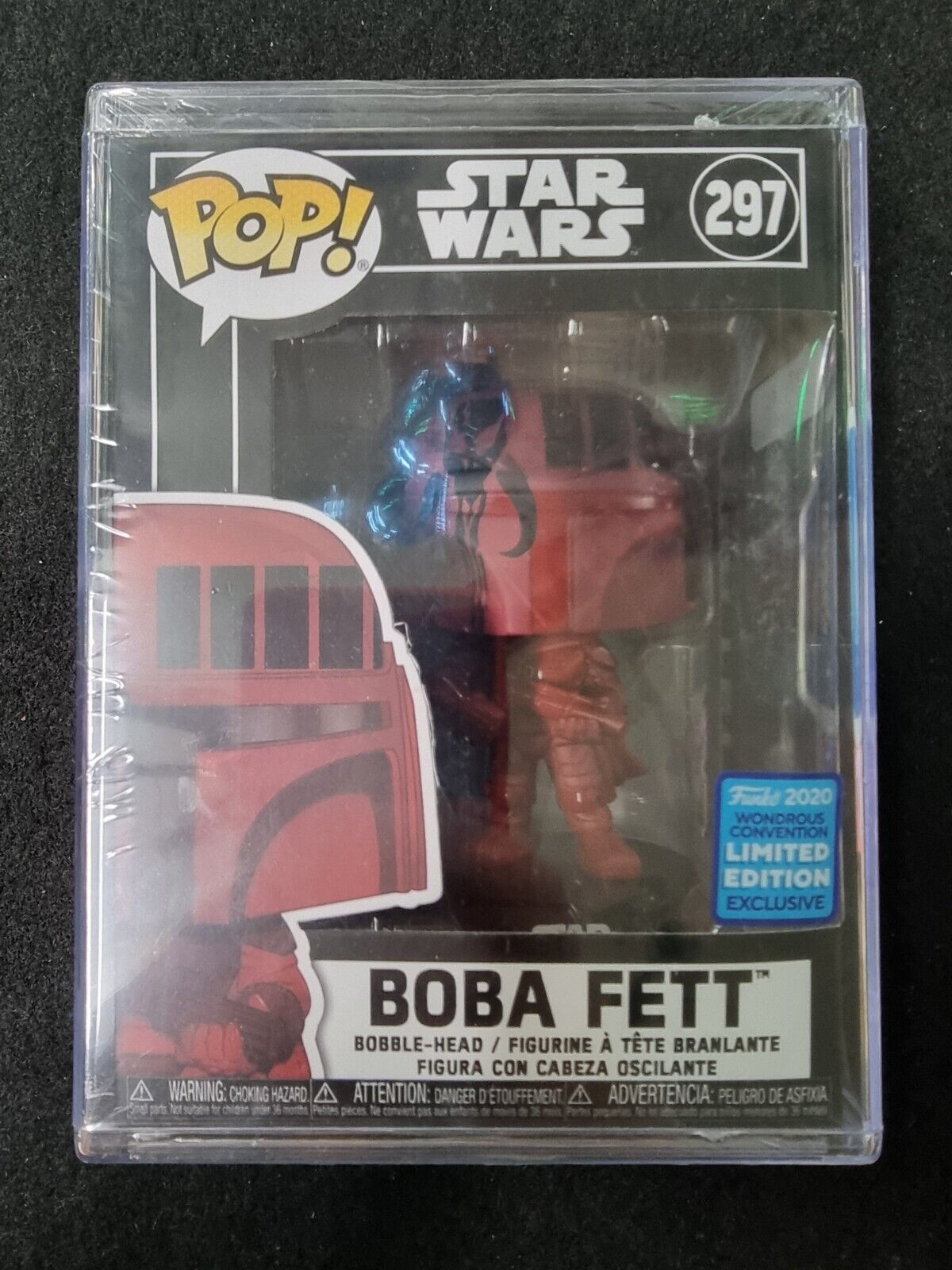 Funko Pop Star Wars Boba Fett #297 Red WonderCon Exclusive With Hard Stack