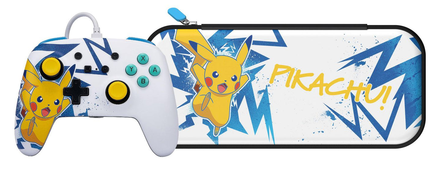 Nintendo Switch PowerA Enhanced Wired Controller + Slim Case Pikachu High N06626