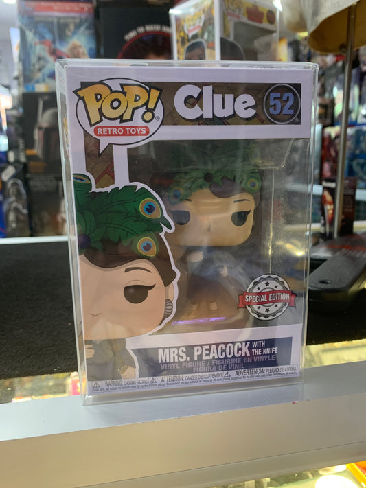 Pop funko clue 52 mrs peacock with protective case