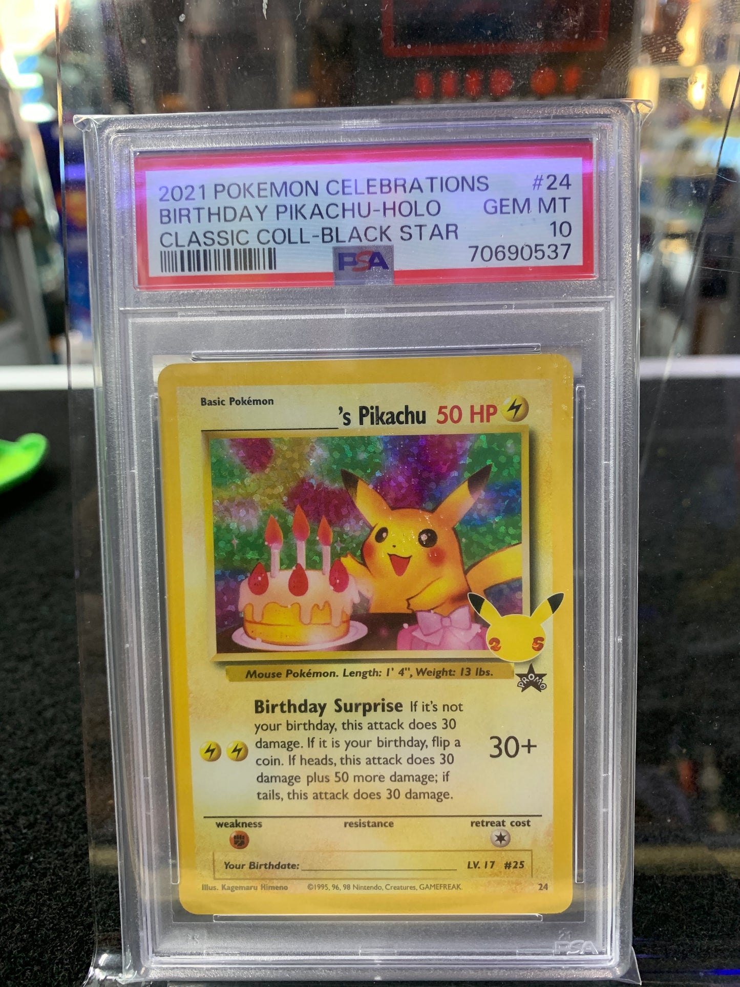 Pokémon graded card 2021 birthday pikachu graded 10