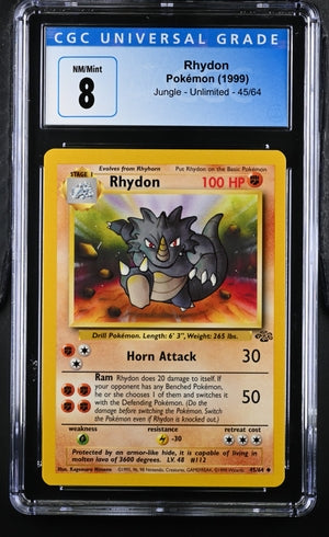 Pokemon Rhydon 1999 Jungle Unlimited 45/64 CGC Graded Card - N08951