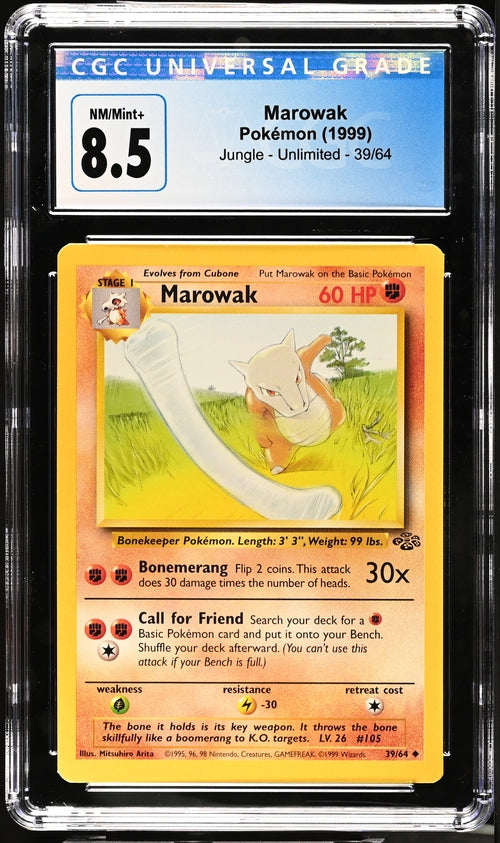 Pokemon 1999 Marowak 39/64 - CGC Graded Card 8.5 - N09548