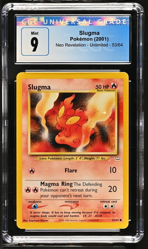 Pokemon 2001 Slugma 53/64 - CGC Graded Card 9 - N09547