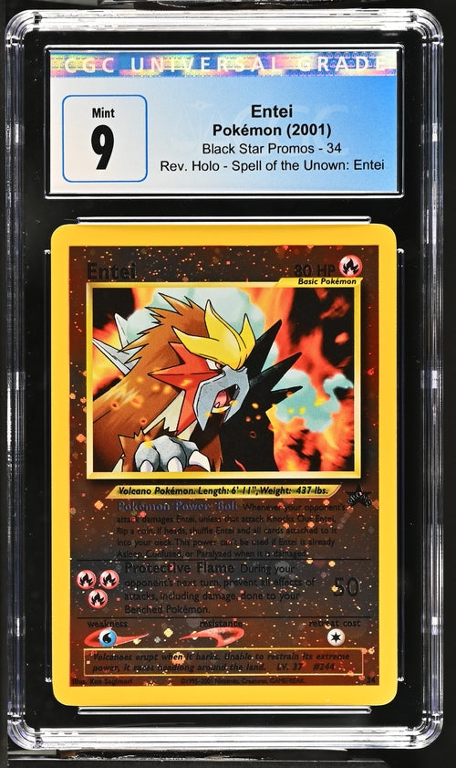 Pokemon Entei 2001 Black Star Promos 34 - CGC Graded Card - N08884