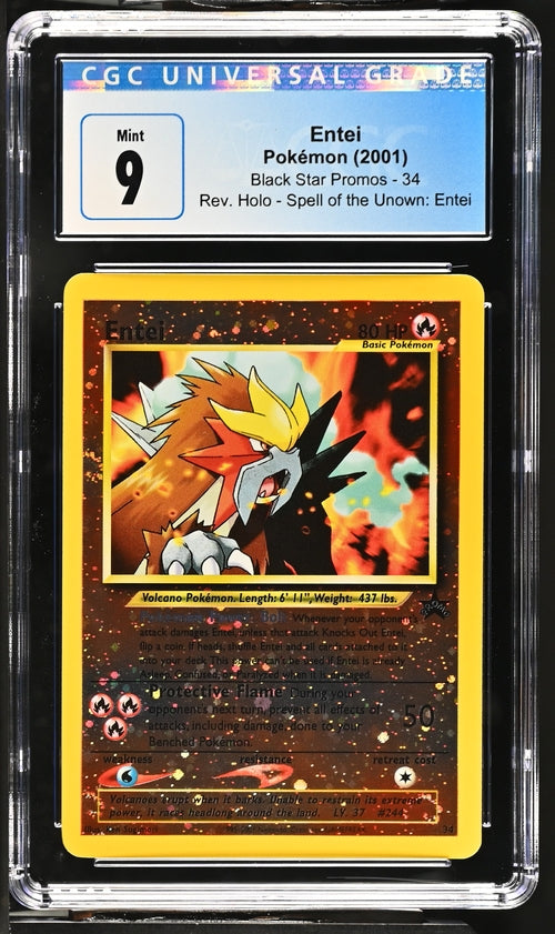 Pokemon Entei 2001 Black Star Promos 34 - CGC Graded Card - N08882