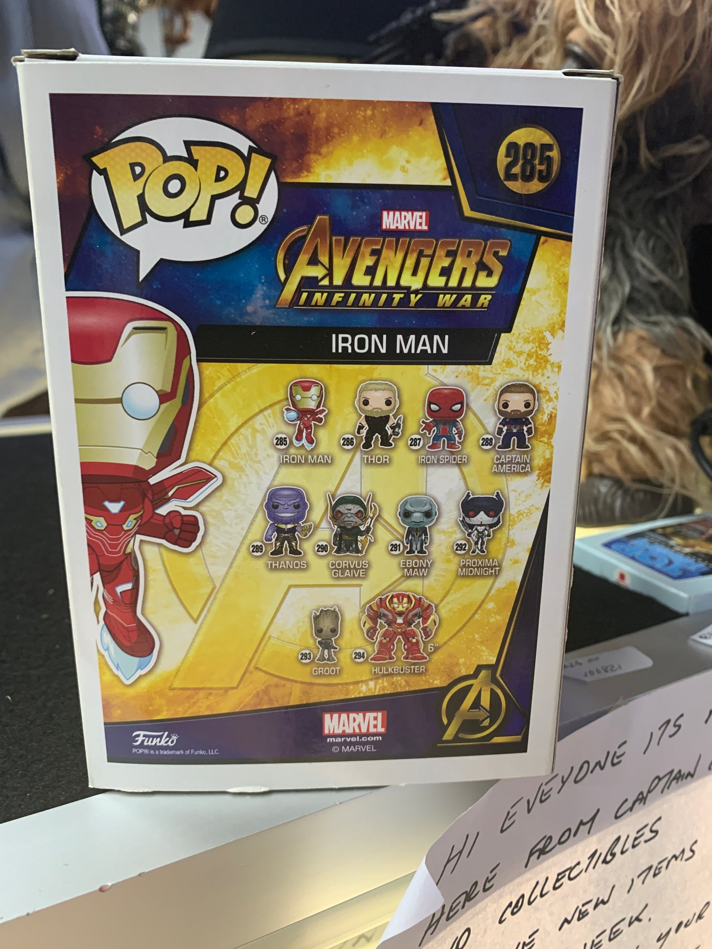 Pop funko avengers infinity war 285 iron man