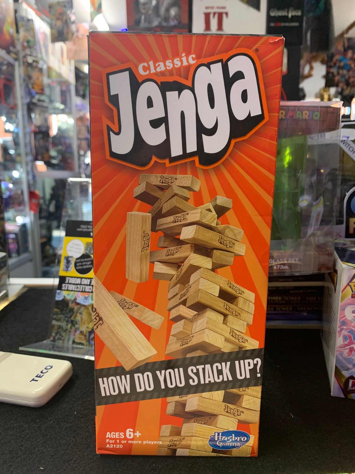 Jenga game from Hasbro opened