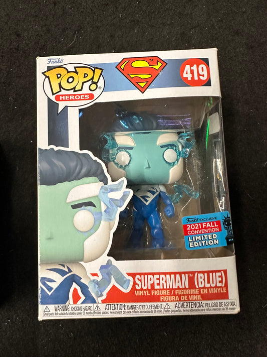 FUNKO POP SUPERMAN (BLUE) #419 2021 LIMITED EDITION