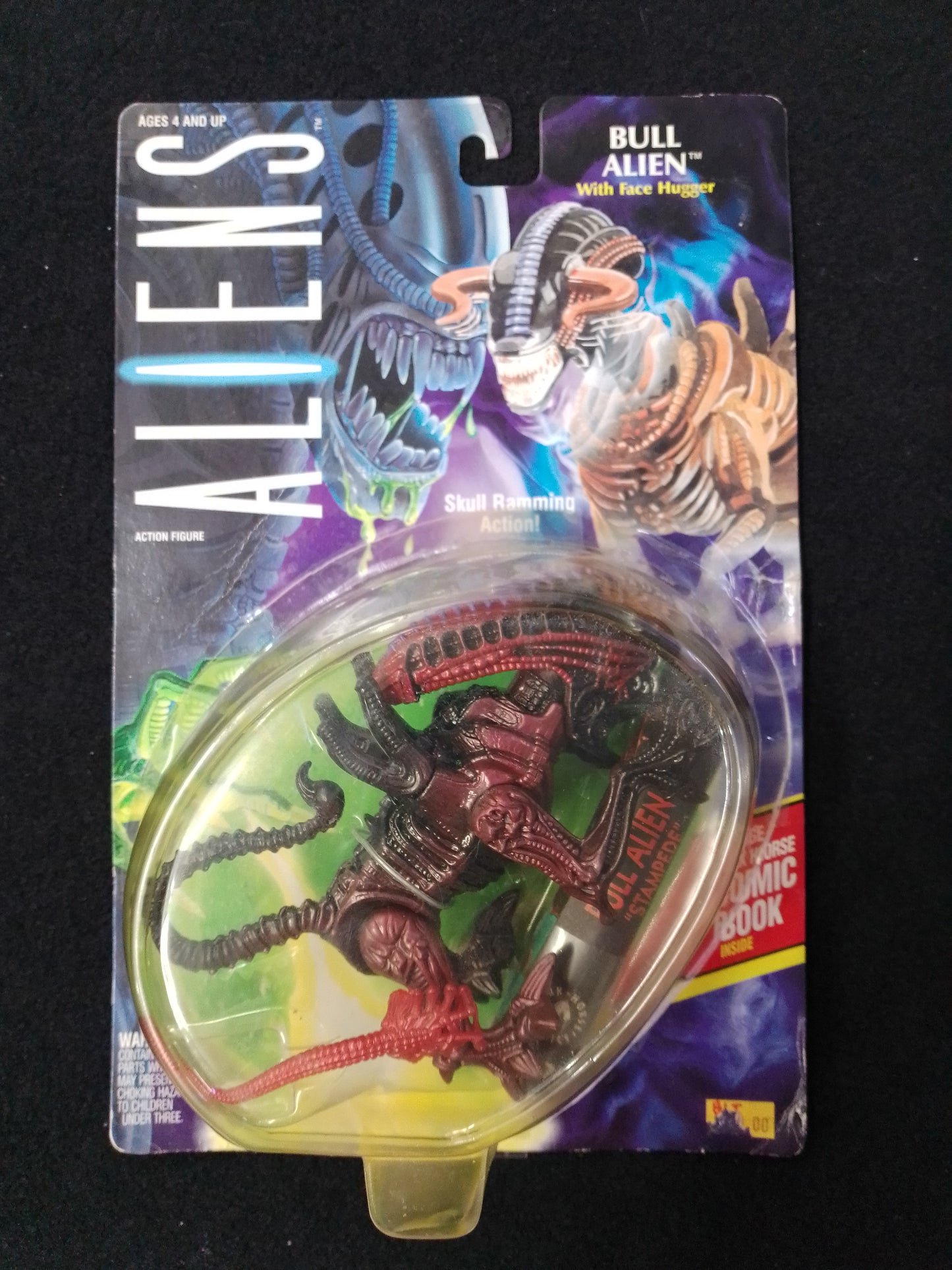 Aliens Bull Alien With Face Hugger Action Figurine - Kenner 1992 - N07021