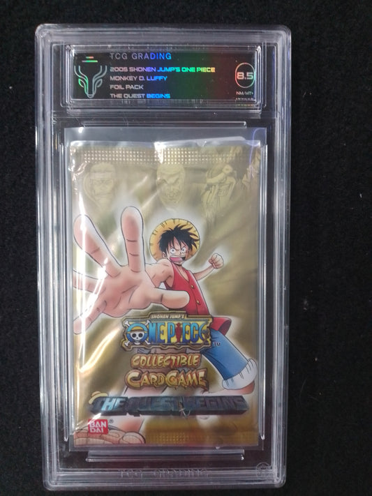 2005 Shonen Jumps One Piece Monkey D. Luffy Graded 8.5 Card Foil Pack - N08508