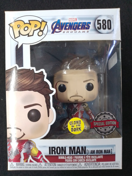 FUNKO AVENGERS 4 : ENDGAME - I AM IRON MAN GLOW IN DARK DELUXE #580 POP! VINYL