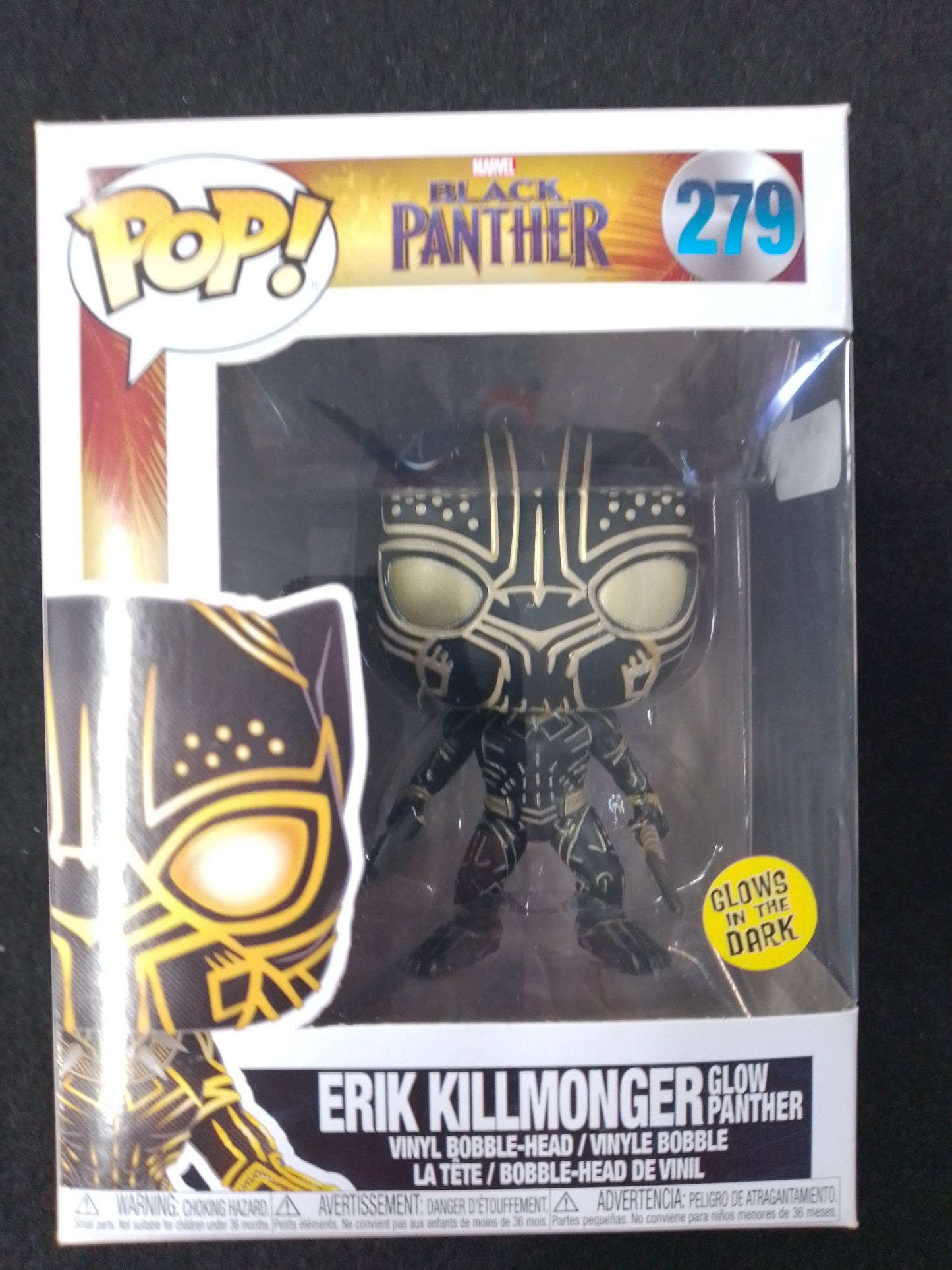 Funko Pop! Erik Killmonger #279 Glow Marvel Black Panther Vinyl Figure - N08802