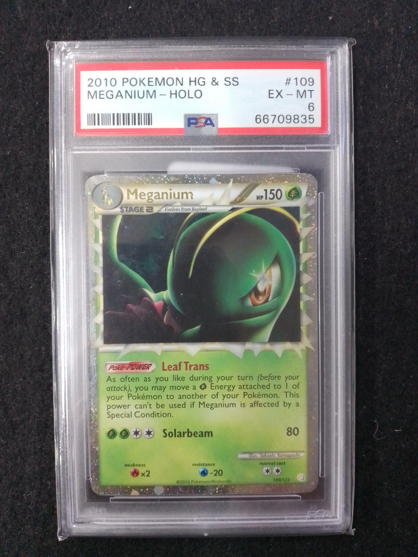 Pokemon 2010 HG & SS Meganium Holo - PSA Graded Card - N08888