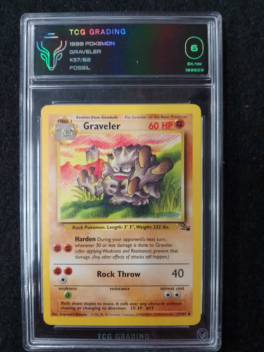 Pokemon 1999 Graveler #37/62 Fossil TCG Graded Card - N08956