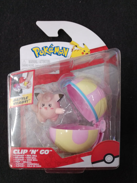 Pokemon Clefairy & Heal Ball Clip 'N' Go Figurine Set - N08981