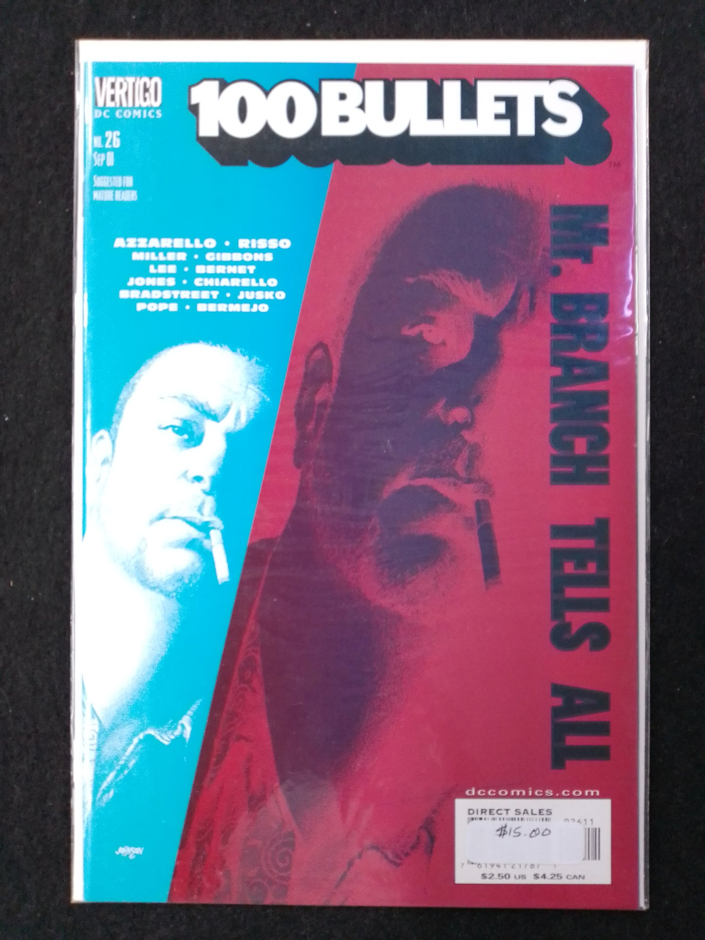 100 Bullets Issue 26 - Vertigo Comics  - By Brian Azarello Comic Book - N09054