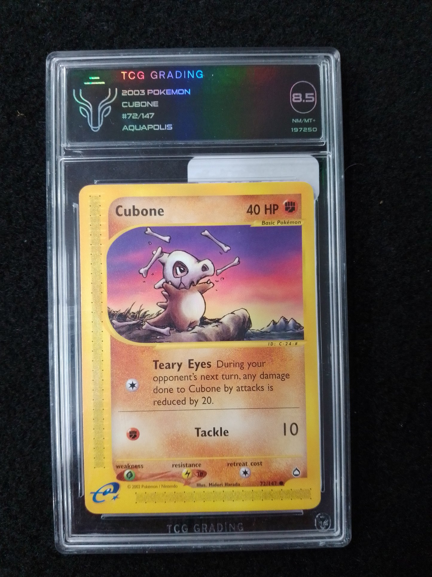 POKEMON CUBONE #72/147 2003 AQUAPOLIS - TCG GRADED CARD 8.5 - N09425