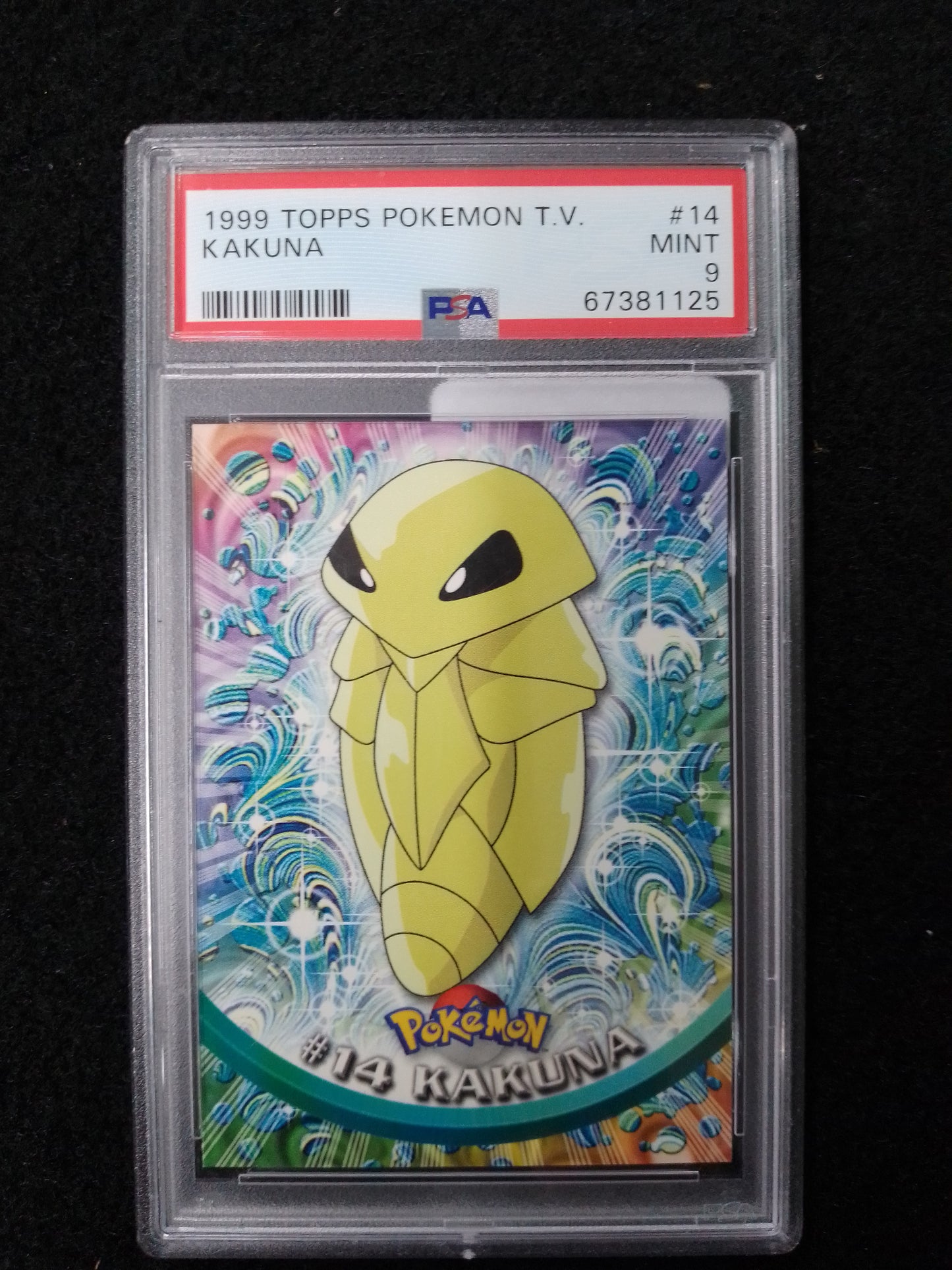 POKEMON 1999 TOPPS POKEMON TV KAKUNA #14 - PSA GRADED CARD 9 - N09434