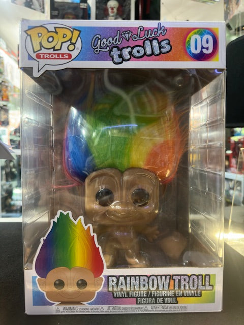 RAINBOW TROLL 10" Inch # 09 Funko POP! Good Luck Trolls Jumbo