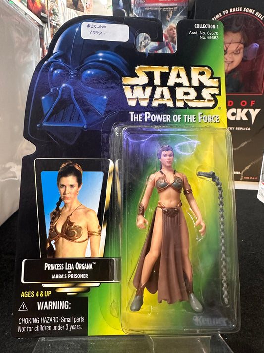 1997 KENNER STAR WARS POWER OF THE FORCE PRINCESS LEIA ORGANA AS JABBAS PRISONER