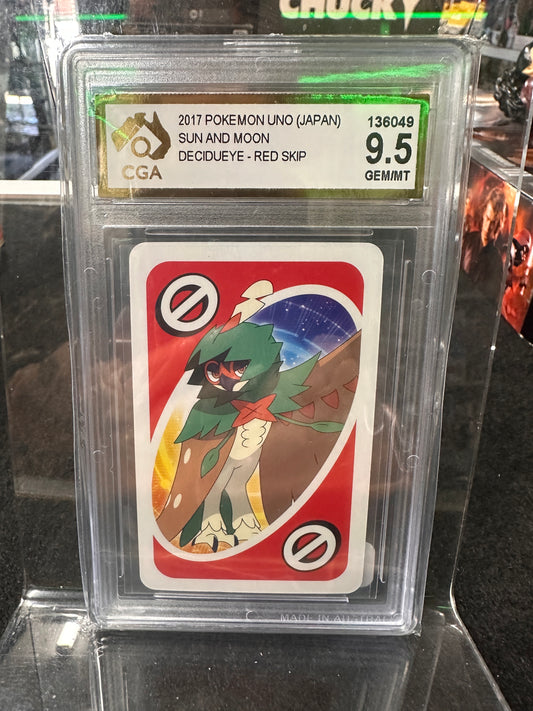 2017 Pokemon Uno (Japan Sun & Moon Decidueye Red Skip 4 9.5GEM/MT