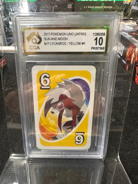 2017 Pokemon Uno (Japan Sun & Moon M F Lycanroc Yellow #6 9.5GEM/MT