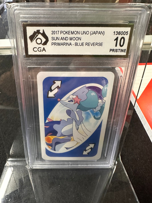 2017 Pokemon Uno (Japan Sun & Moon Primarina Blue Reverse 10 PRISTINE