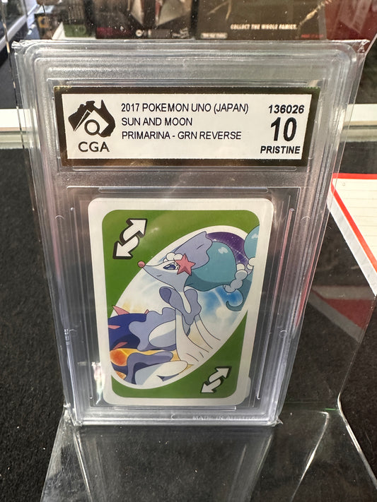 2017 Pokemon Uno (Japan Sun & Moon Primarina Grn Reverse 10 PRISTINE