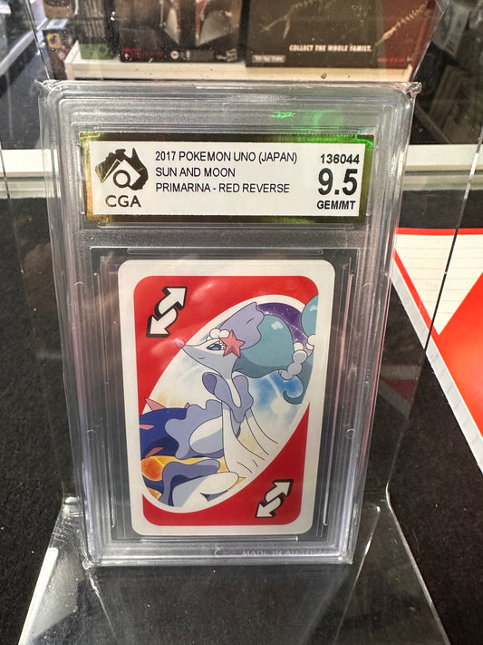 2017 Pokemon Uno (Japan Sun & Moon Primarina Red Reverse 9.5GEM/MT