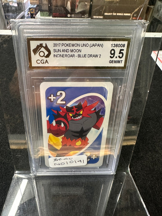 2017 Pokemon Uno (Japan Sun & Moon Incineroar Blue Draw 2 9.5GEM/MT