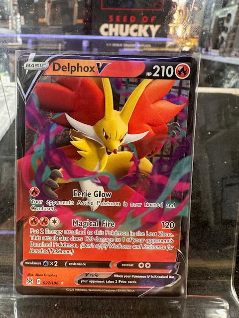 Pokemon TCG Card Delphox V 027/196 Lost Origin Holo Ultra Rare