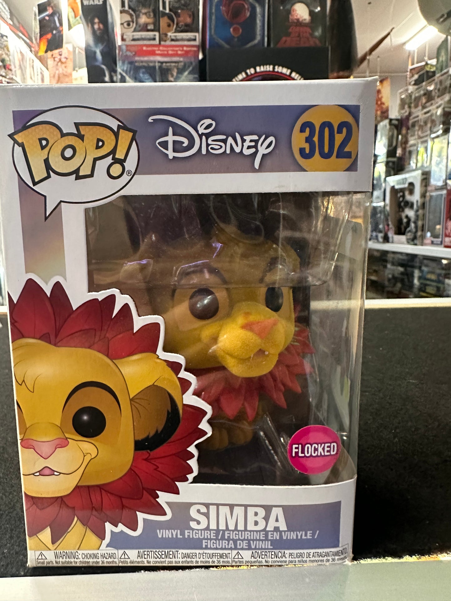 Simba Pop Flocked #302 The Lion King Funko Pop! Vinyl 2016 - Vaulted