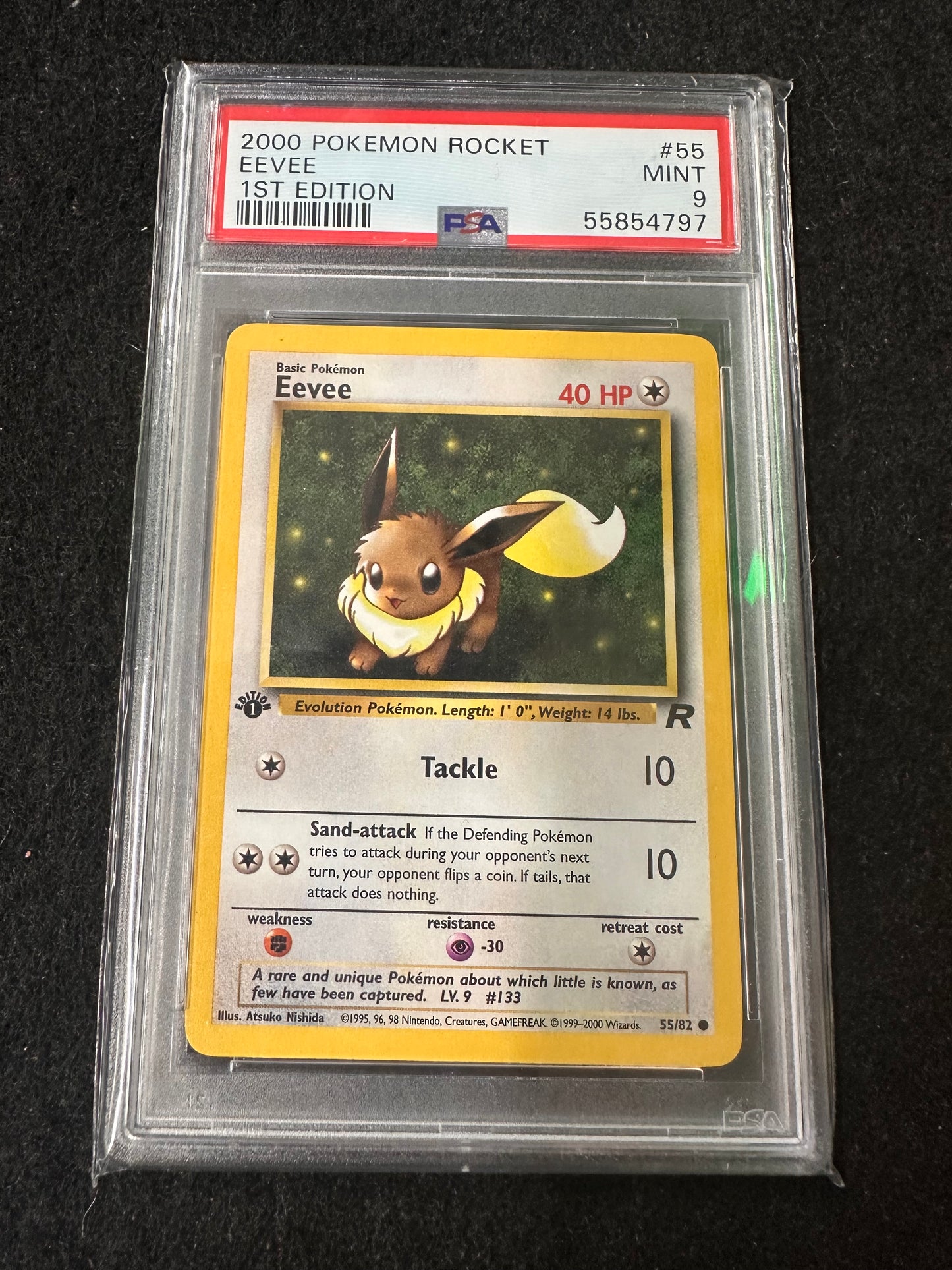 2000 POKEMON ROCKET EEVEE 1ST EDITION #55 MINT 9