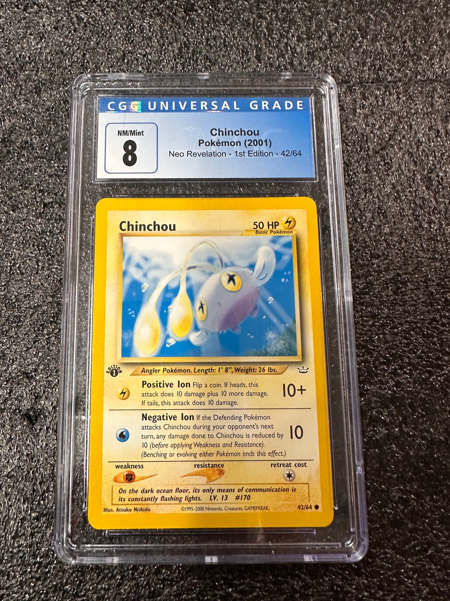 2001 Pokemon Neo Revelation 1st Edition #42 Chinchou CGC 8 N/M/MINT