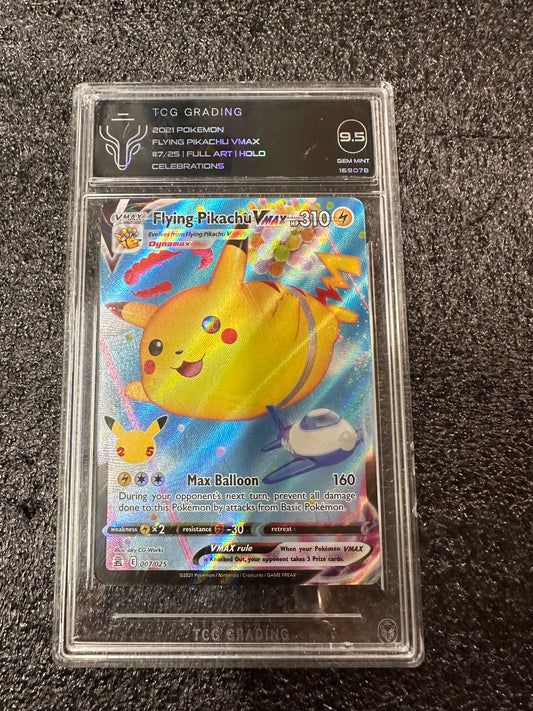 2021 Pokemon Celebrations Full Art #007 Flying Pikachu VMAX – TCG 9.5