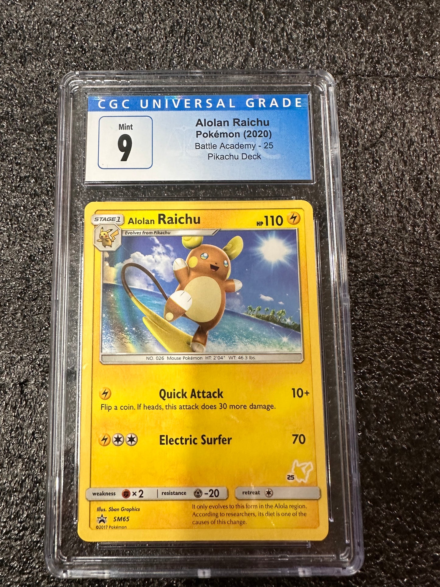 Pokemon Alolan Raichu BATTLE ACADEMY BSP #25 CGC MINT 9