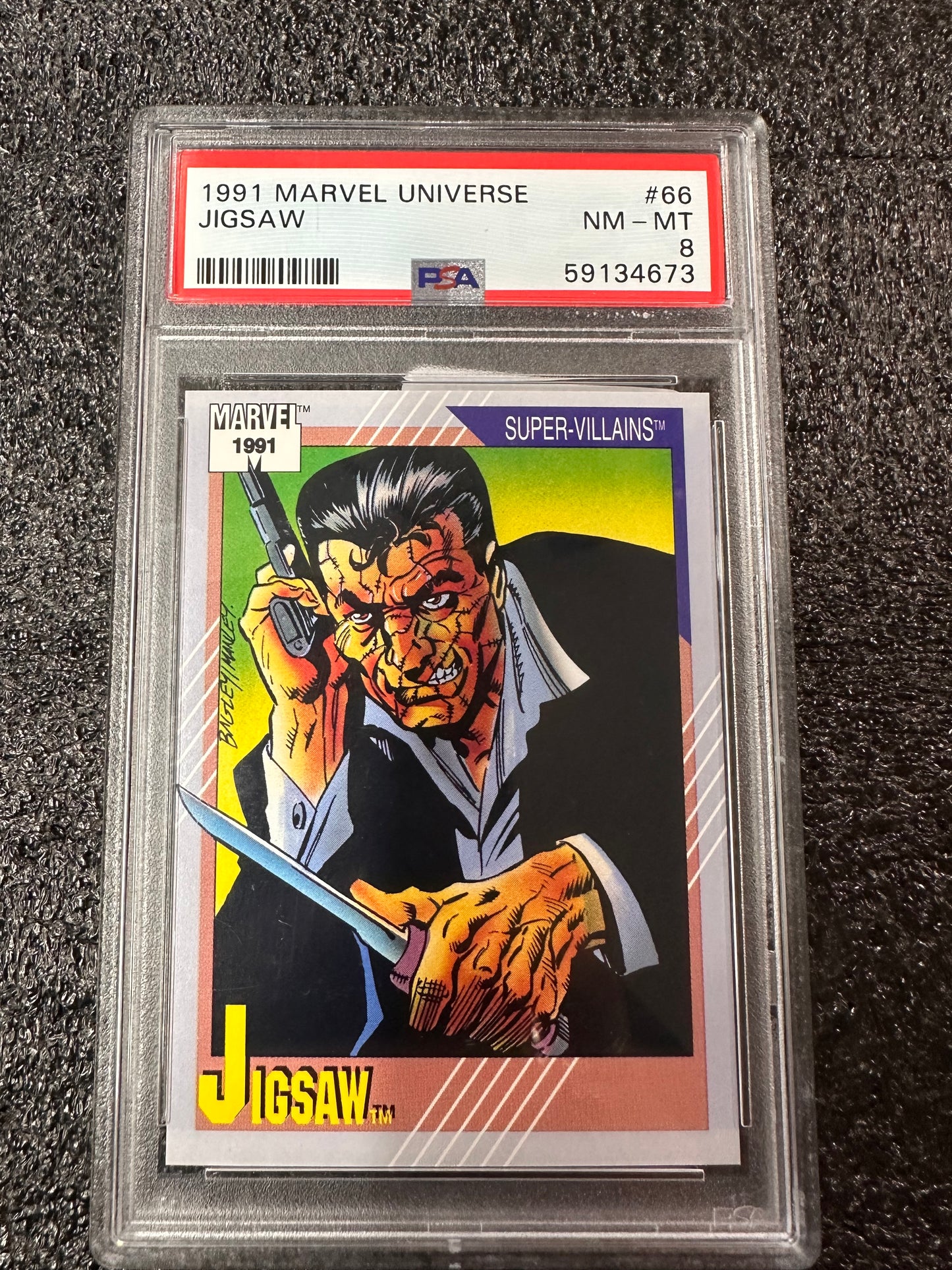 1991 MARVEL UNIVERSE JIGSAW #66 PSA NM-MT 8