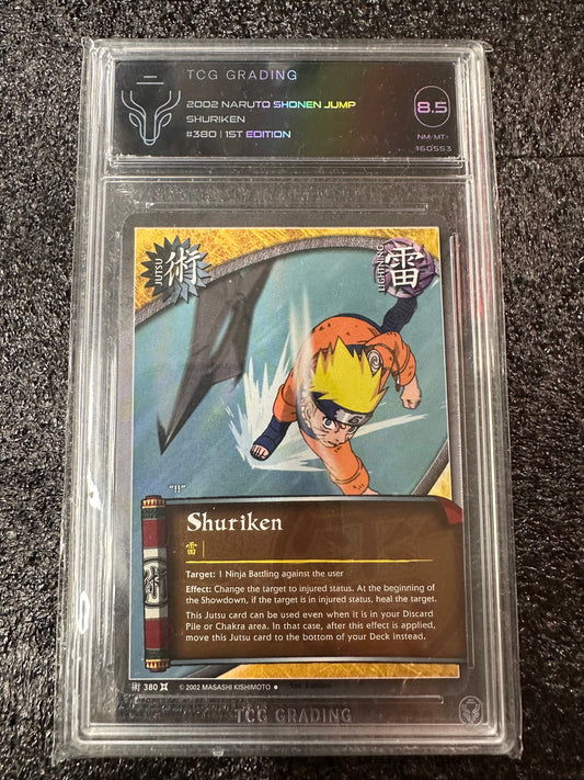 2002 NARUTO SHONEN JUMP SHURKEN #380 1ST EDITION TCG 8.5 8.5 NM/MT