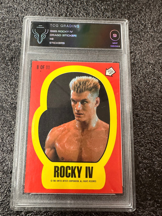 1995 ROCKY IV DRAGO (STICKER) #8 TCG 9 MINT