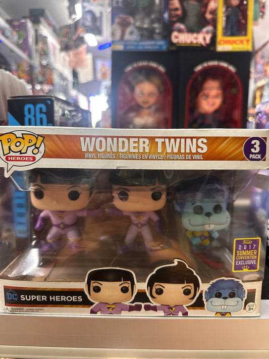 FUNKO POP DC SUPER HEREOS WONDER TWINS 3 PACK