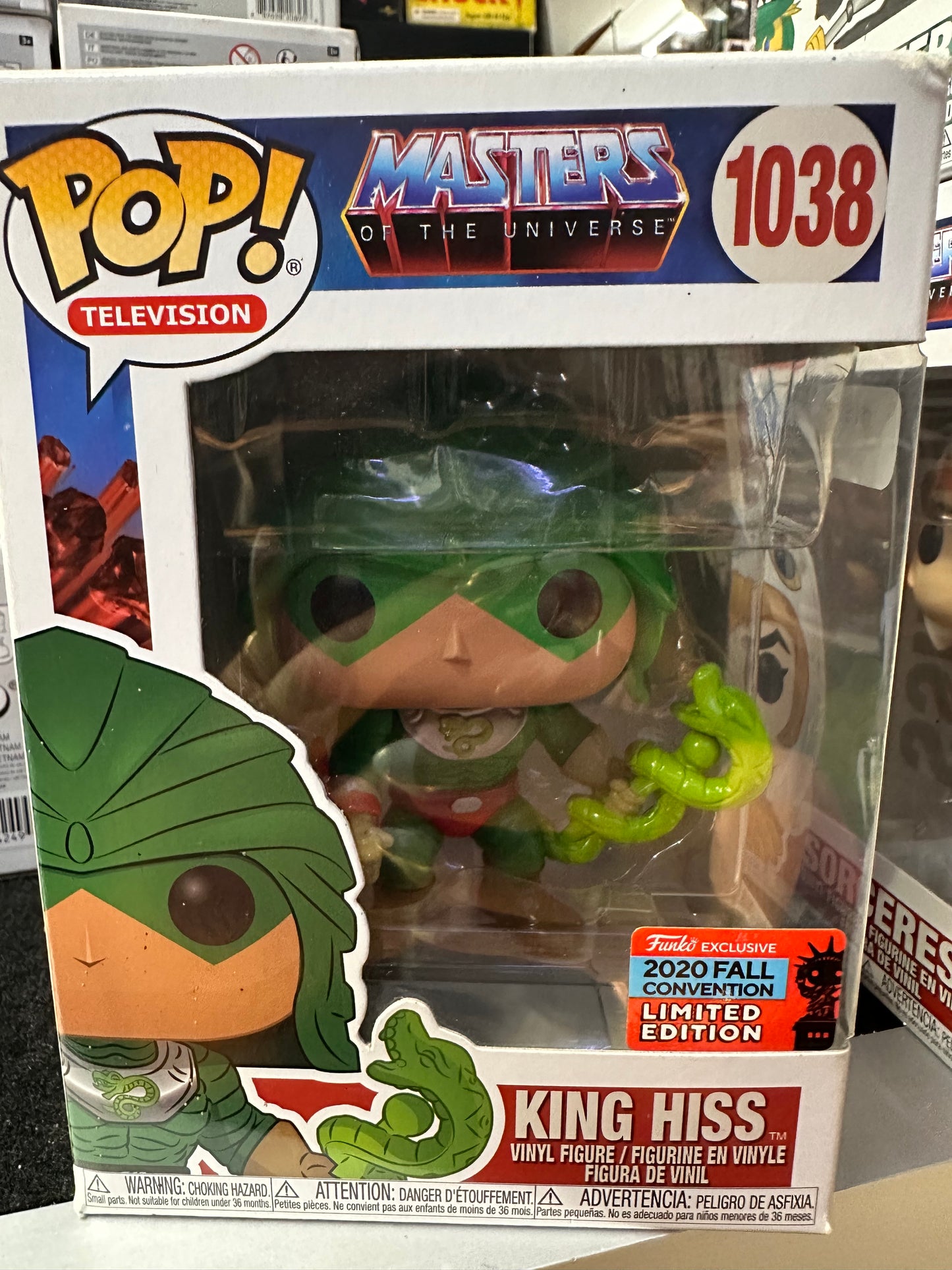 FUNKO POP MASTERS OF THE UNIVERSE KING HISS 2020 FALL CONVENTION LIMITED EDITION #1038