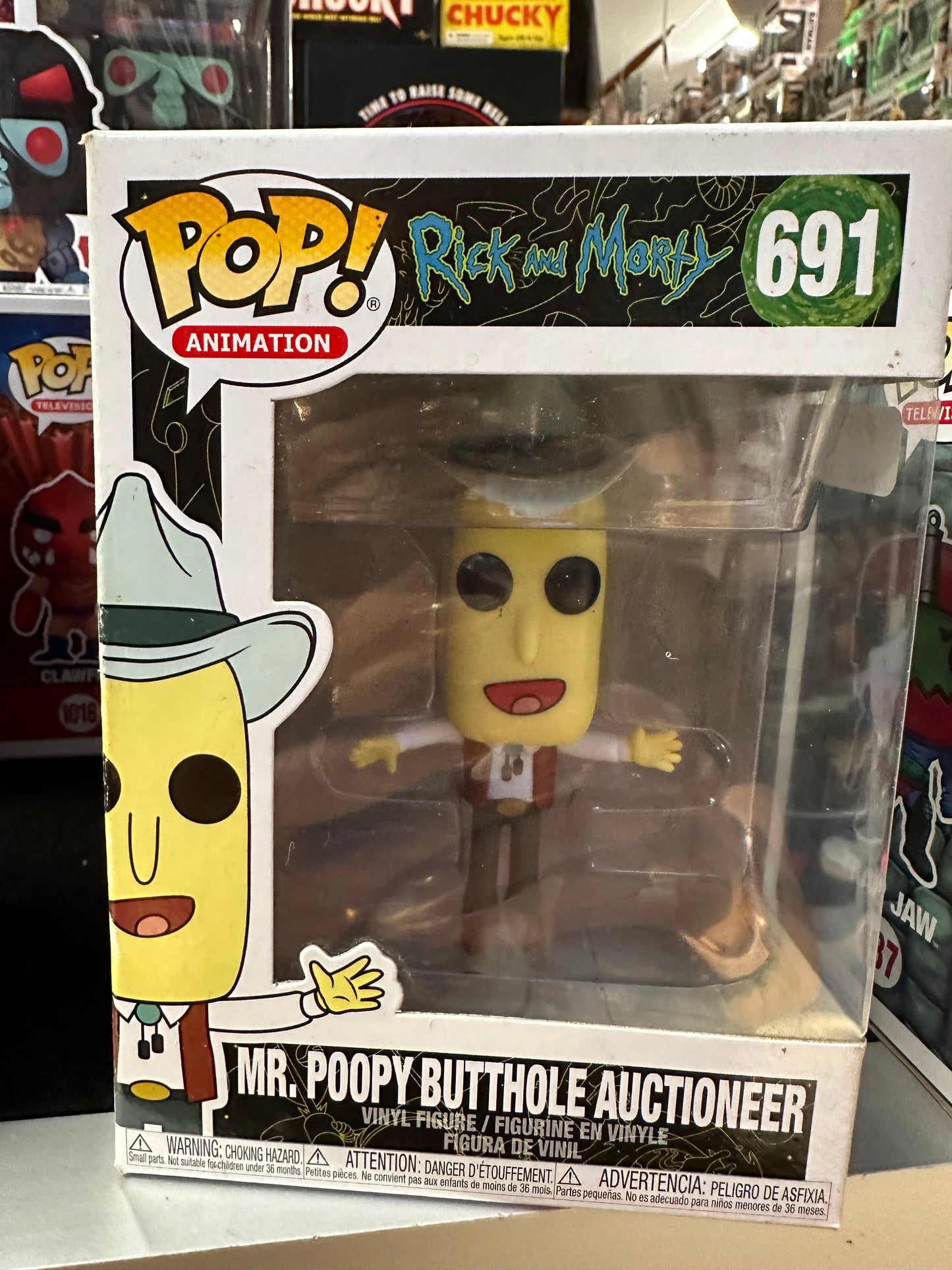 FUNKO POP RICK AND MORTY MR. POOPY BUTTHOLE AUCTIONEER # 691